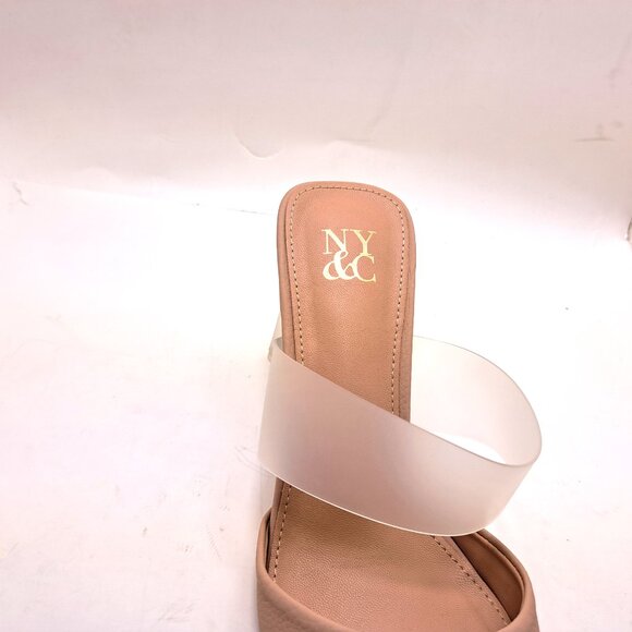 New York & Company Winifred Women's Vinyl Strap Heeled Mules - Size 7 - Picture 7 of 12